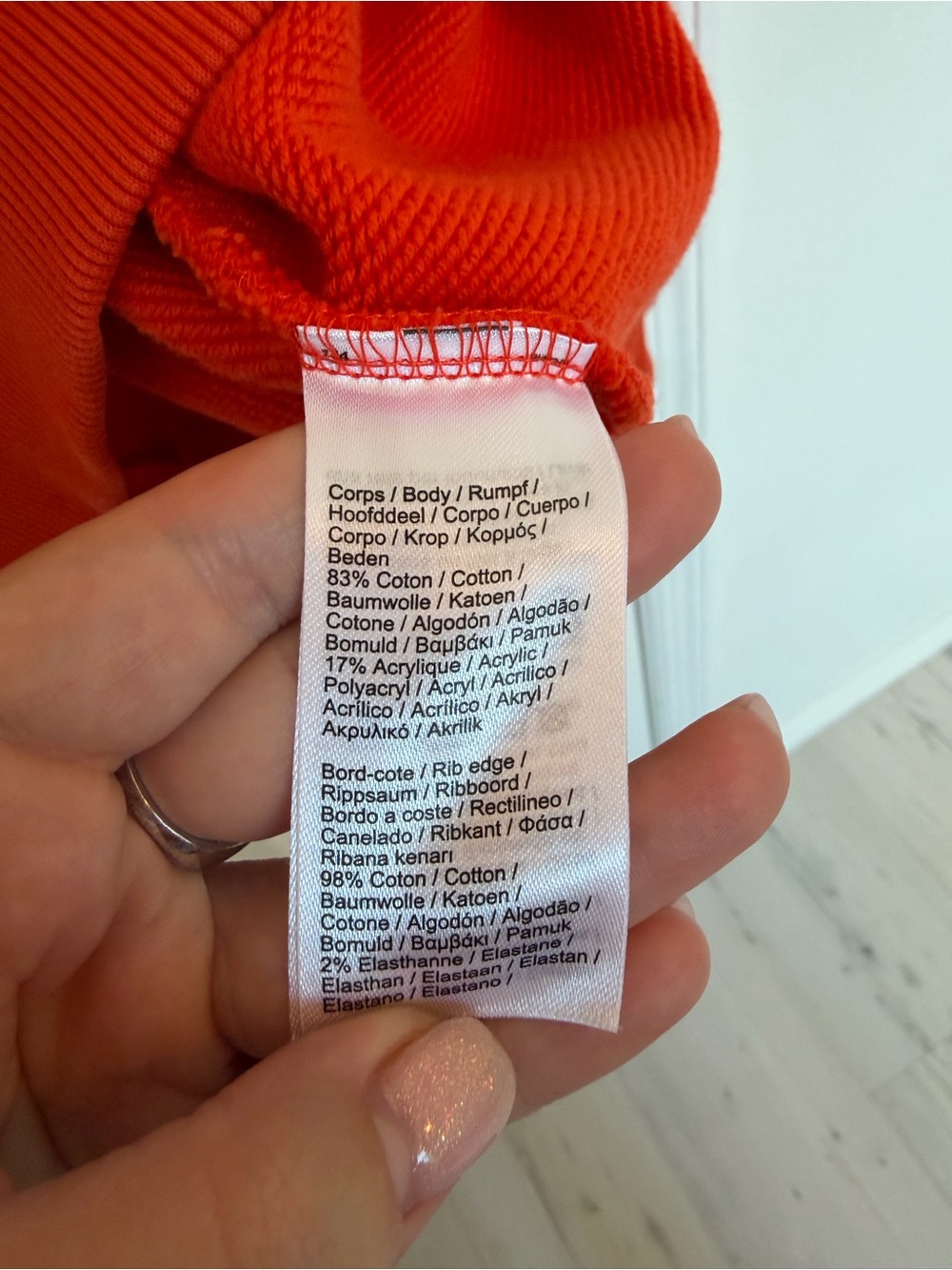 Lacoste Orange-Red Crewneck with Croc Patch - Picture 7 of 7
